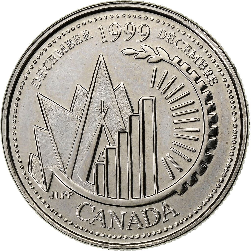 Canada | 25 Cents Coin | Geometrical Shapes | Nickel | KM:353 | 1999