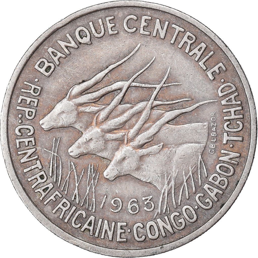 Central African States | 50 Francs Cfa Coin | Antelope | Crops | Km:3 | 1961 - 1963