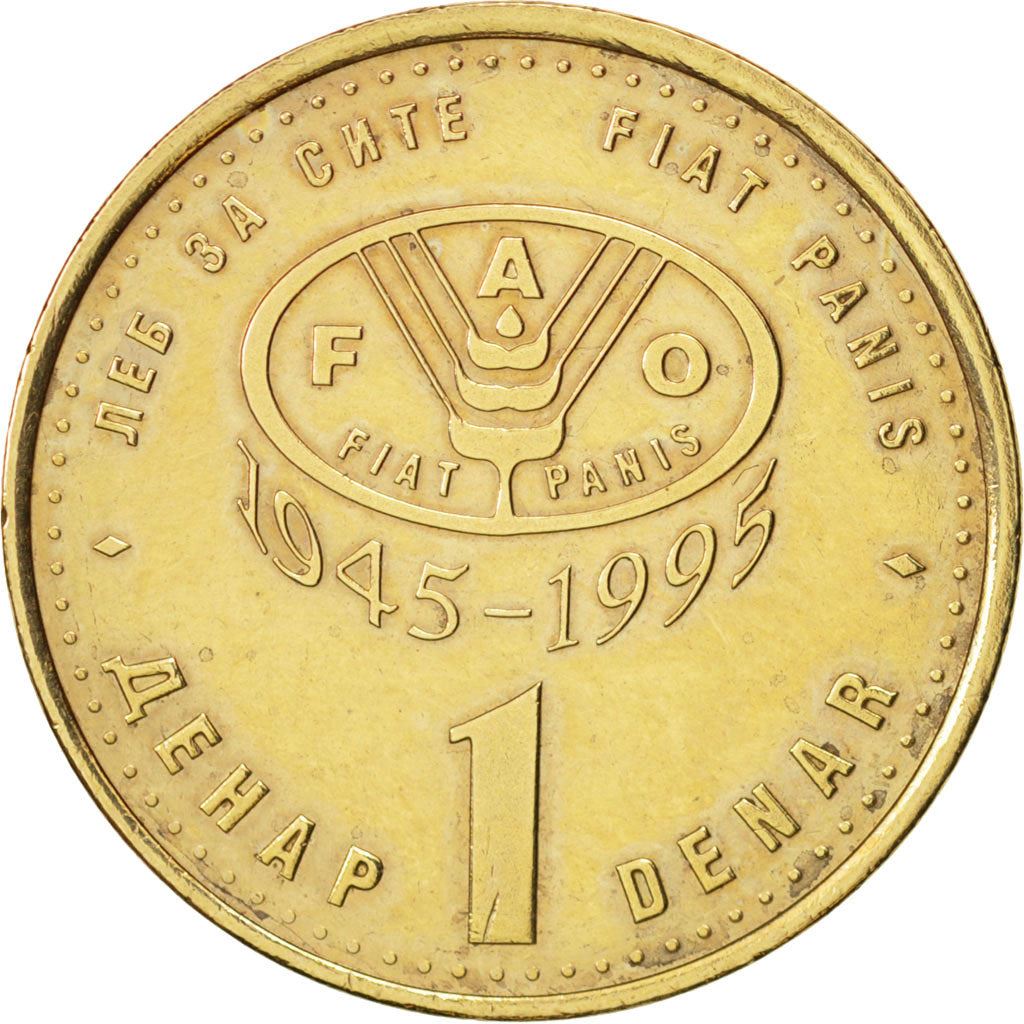 North Macedonia 1 Denar Coin | FAO | Sarplaninac | KM5 | 1995