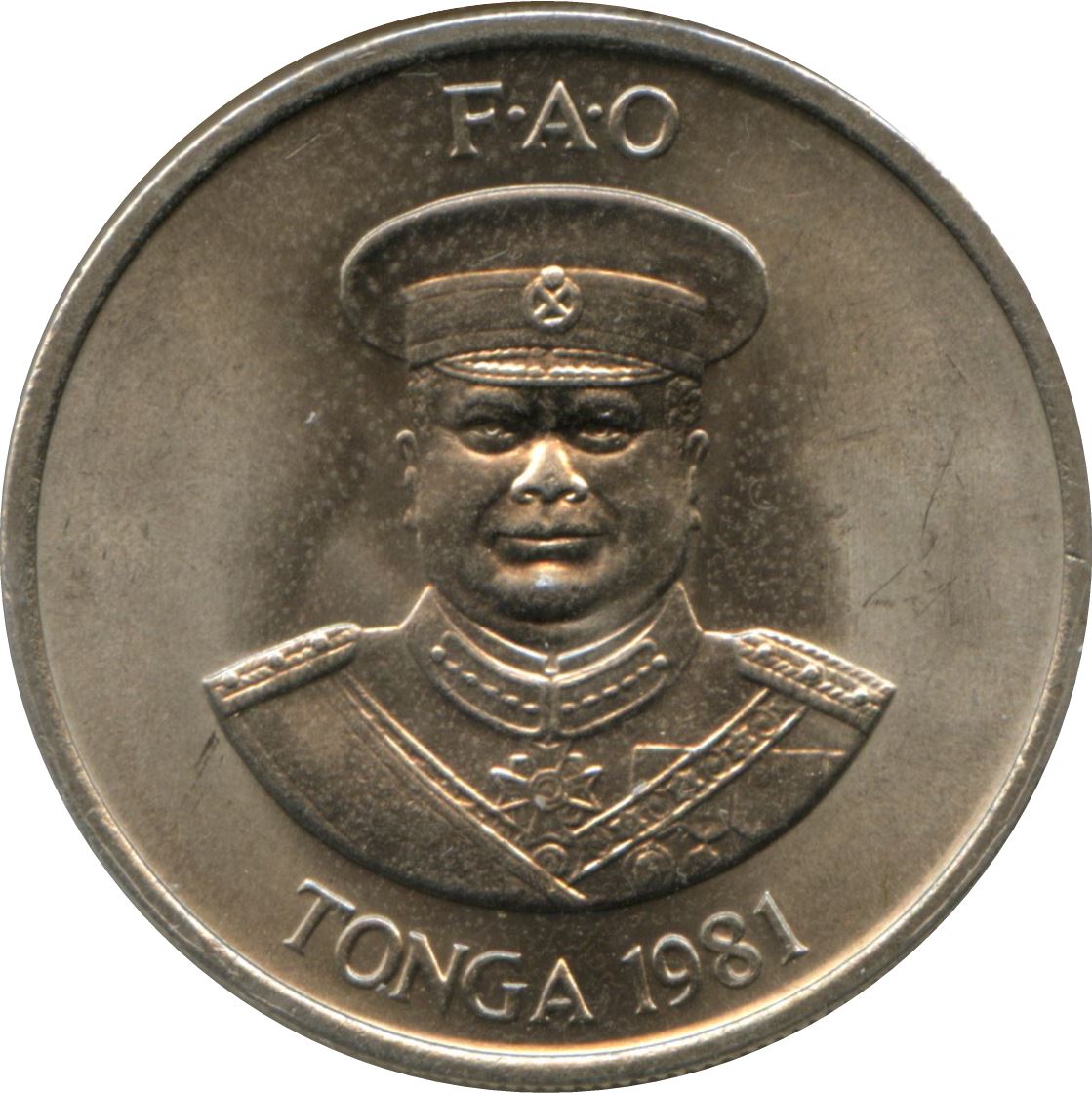 Tonga | Moneta da 10 Seniti | Re Tupou IV | Banana | FAO | Km:69 | 1981 - 1996