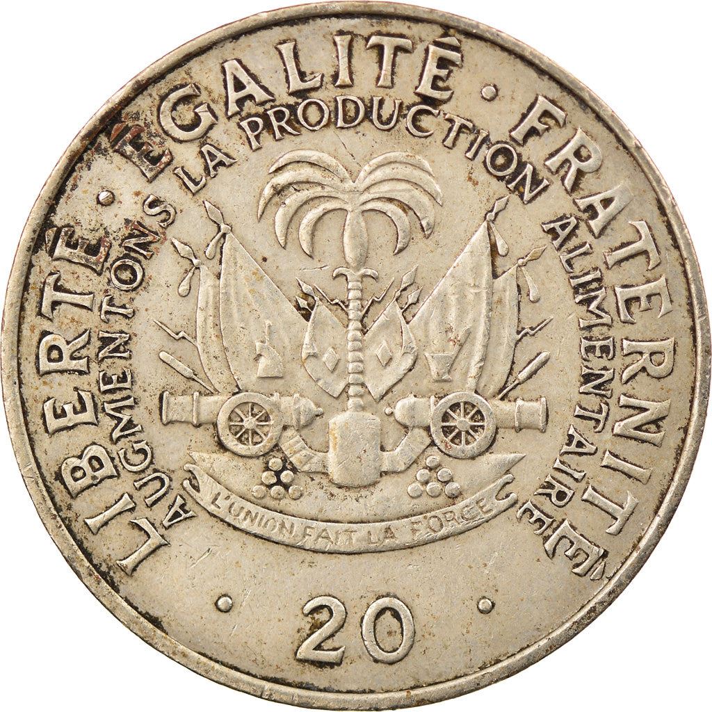 Haiti | 20 Centimes Coin | Jean-Claude Duvalier | Cannon | Km:100 | 1972 - 1983