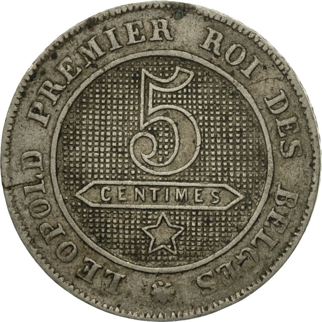 Belgium | 5 Centimes Coin | Léopold I | Copper-nickel | KM:21 | 1861-1864