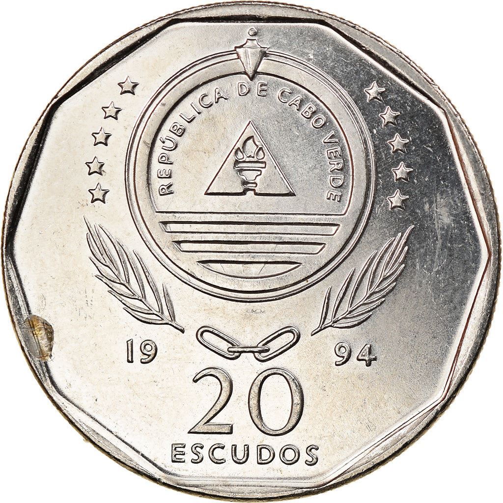 Cape Verde | 20 Escudos Coin | Brown Booby Bird | KM30 | 1994
