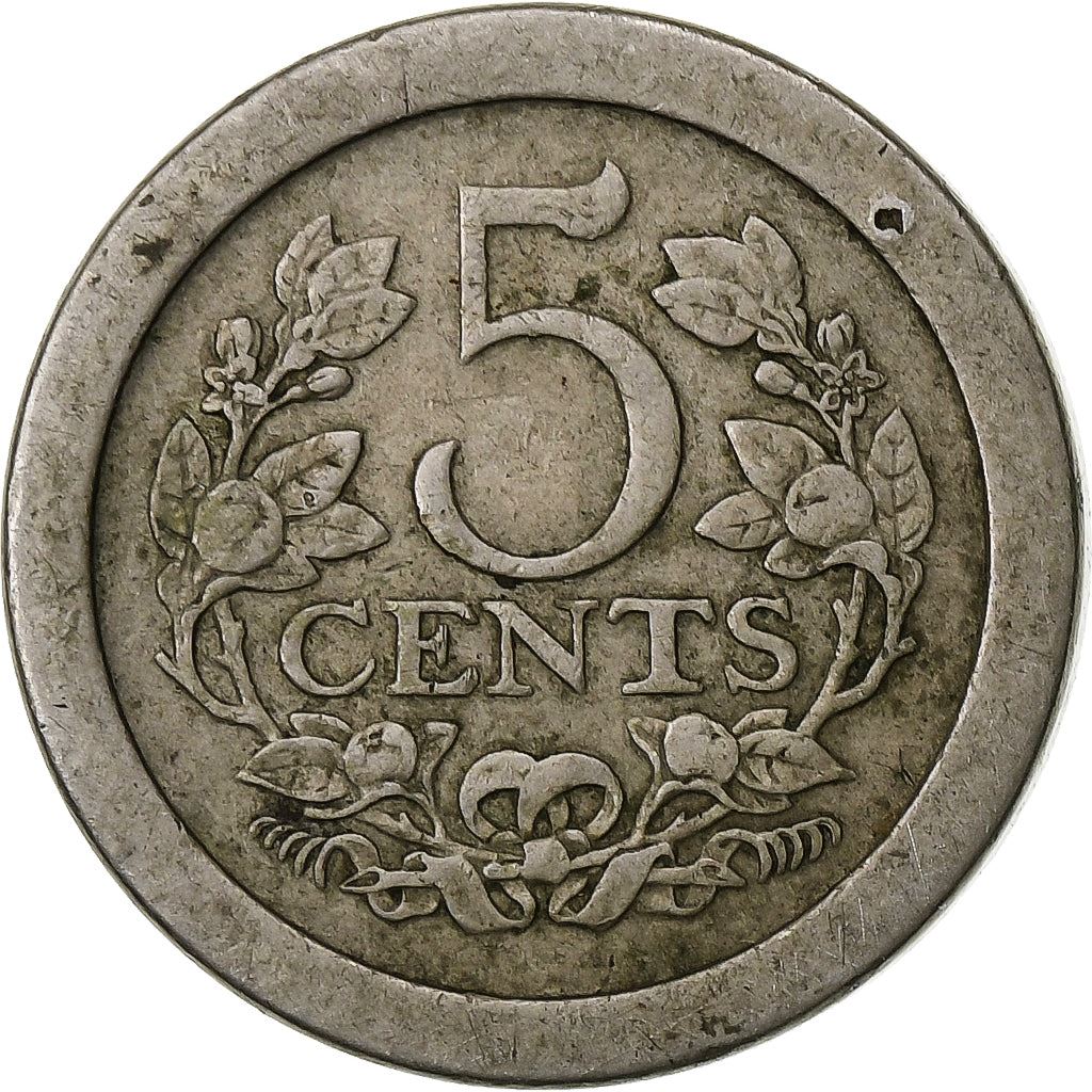 Netherlands | 5 Cents Coin | Copper-nickel | Crown | Wreath | KM:137 | 1907-1909