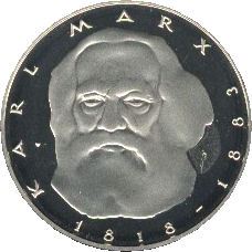 Germany 5 Deutsche Mark Coin | Karl Heinrich Marx | Eagle | KM158 | 1983