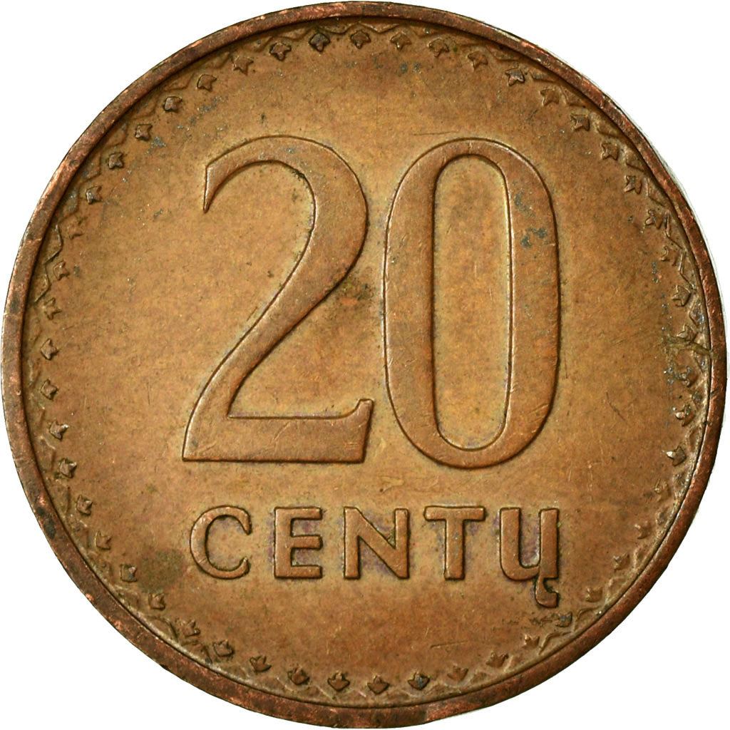 Lithuania Coin Lithuanian 20 Centų | Vytis | Knight | Horse | KM89 | 1991