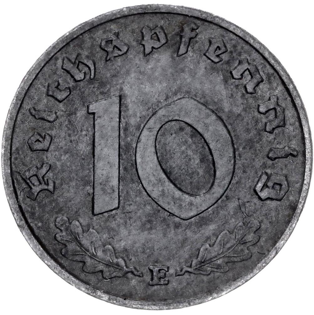 מטבע רייך שלישית גרמניה 10 רייךפנינג | KM101 | 1940 - 1945