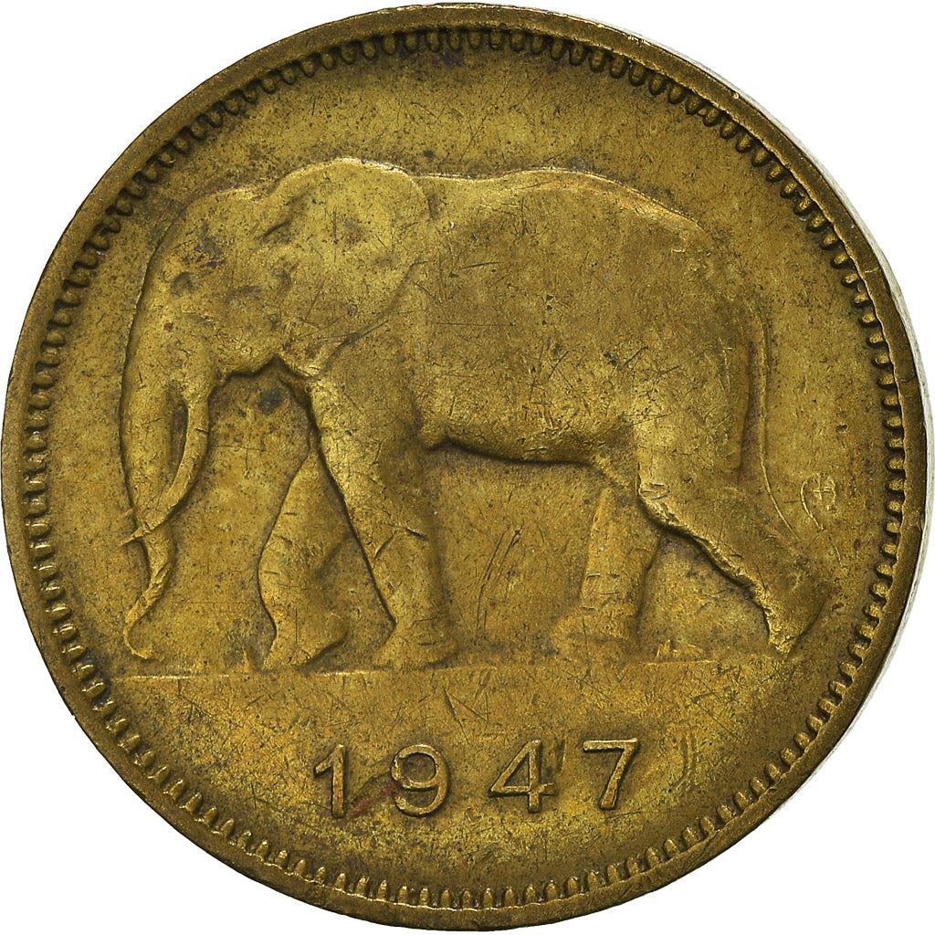 Belgian Congo | 2 Francs Coin | Elephant | Km:28 | 1946 - 1947