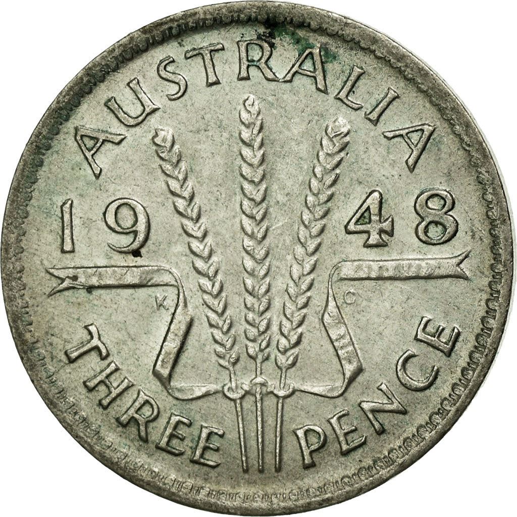 Australia | 3 Pence Coin | Wheat | Km:37A | 1947 - 1948