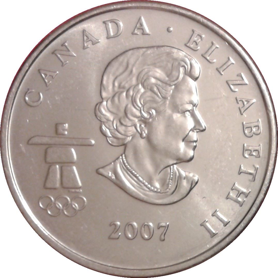 Canada | 25 Cents Coin | Nickel plated steel | Biathlon | KM:685 | 2007