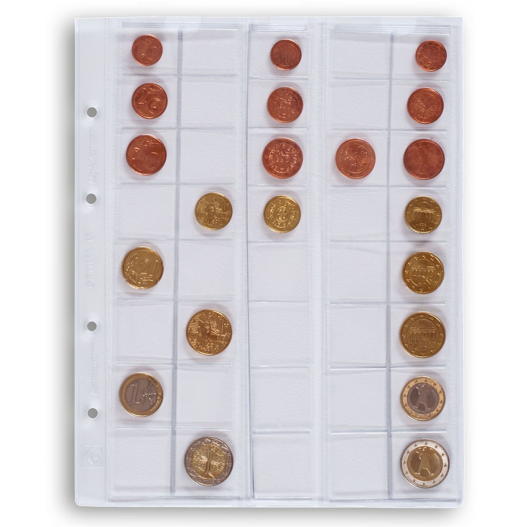 OPTIMA Coin Sheets for Ring Binders | Packs of 5 | Different Pocket Configurations