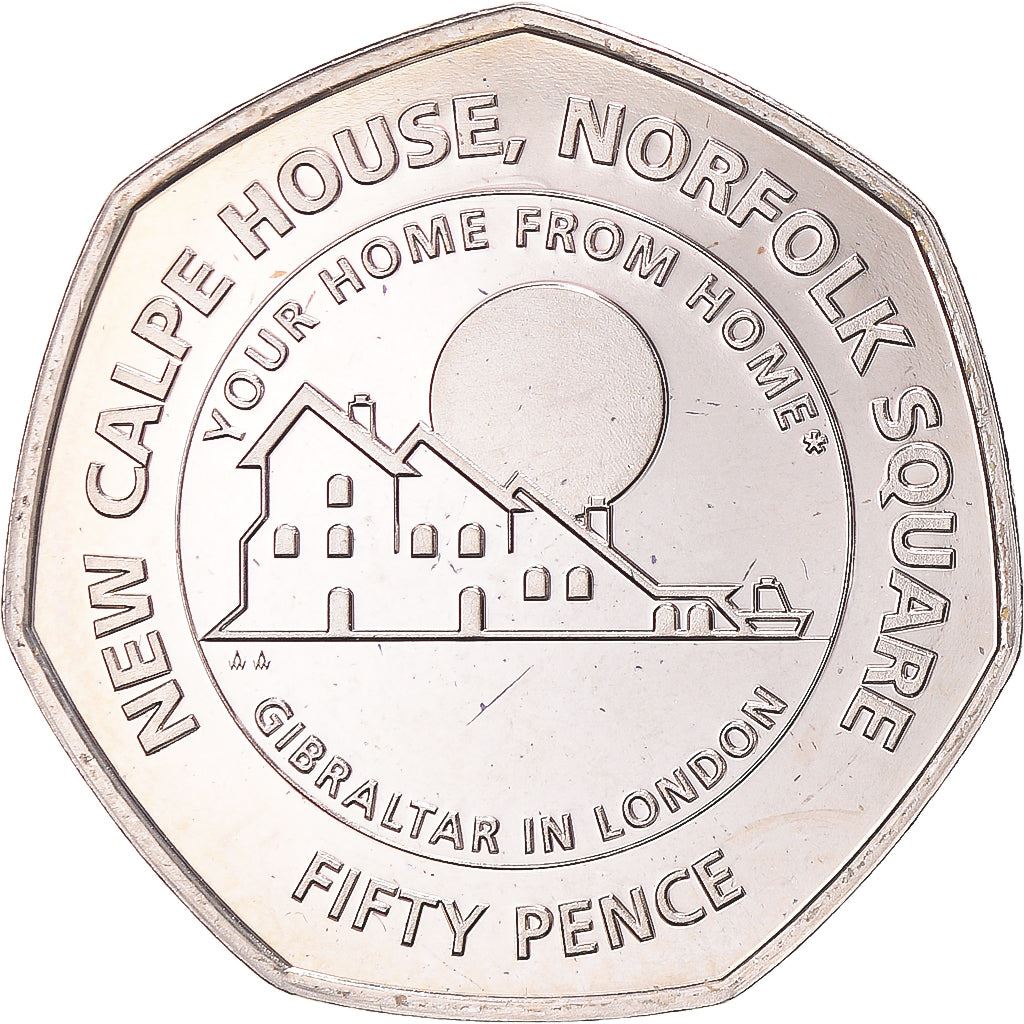 Gibraltar | 50 Pence Coin | New Calpe House | Km:1623 | 2018