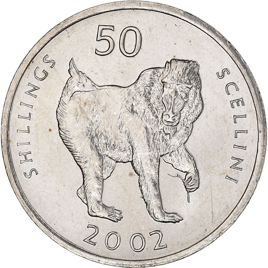 Somalia | 50 Shillings Coin | Mandrill Monkey | Km:111 | 2002