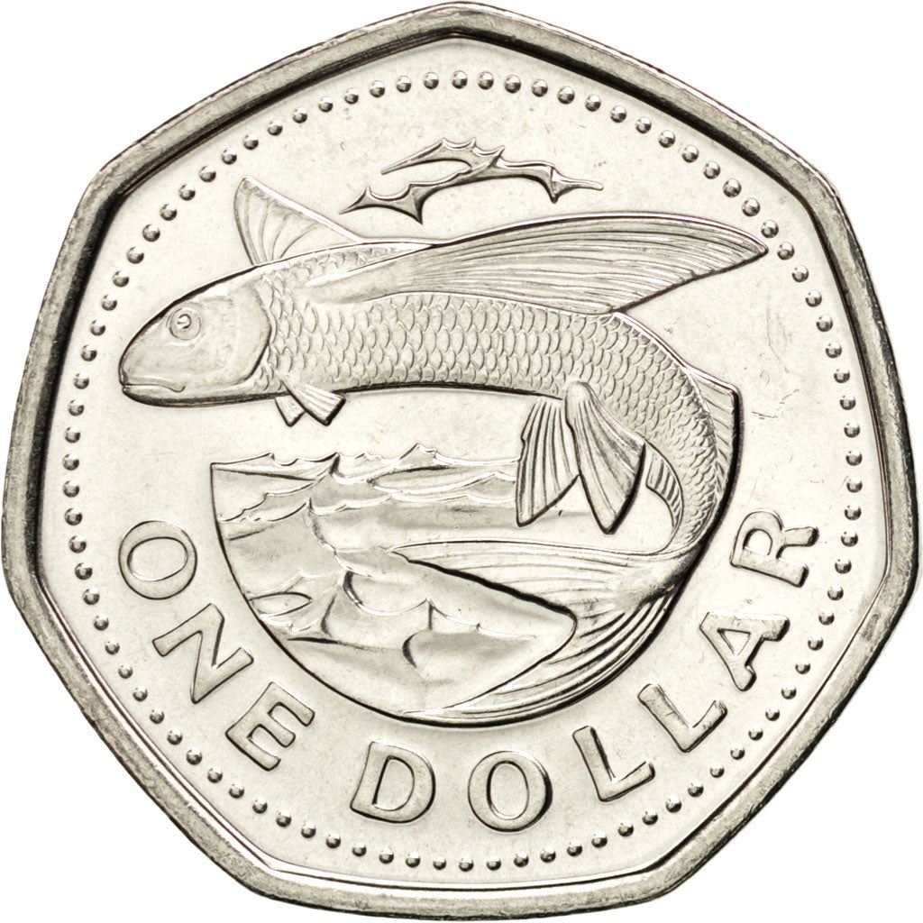 Barbados 1 Dollar Coin | Queen Elizabeth II | Flying Fish | KM14.2a | 2007 - 2009