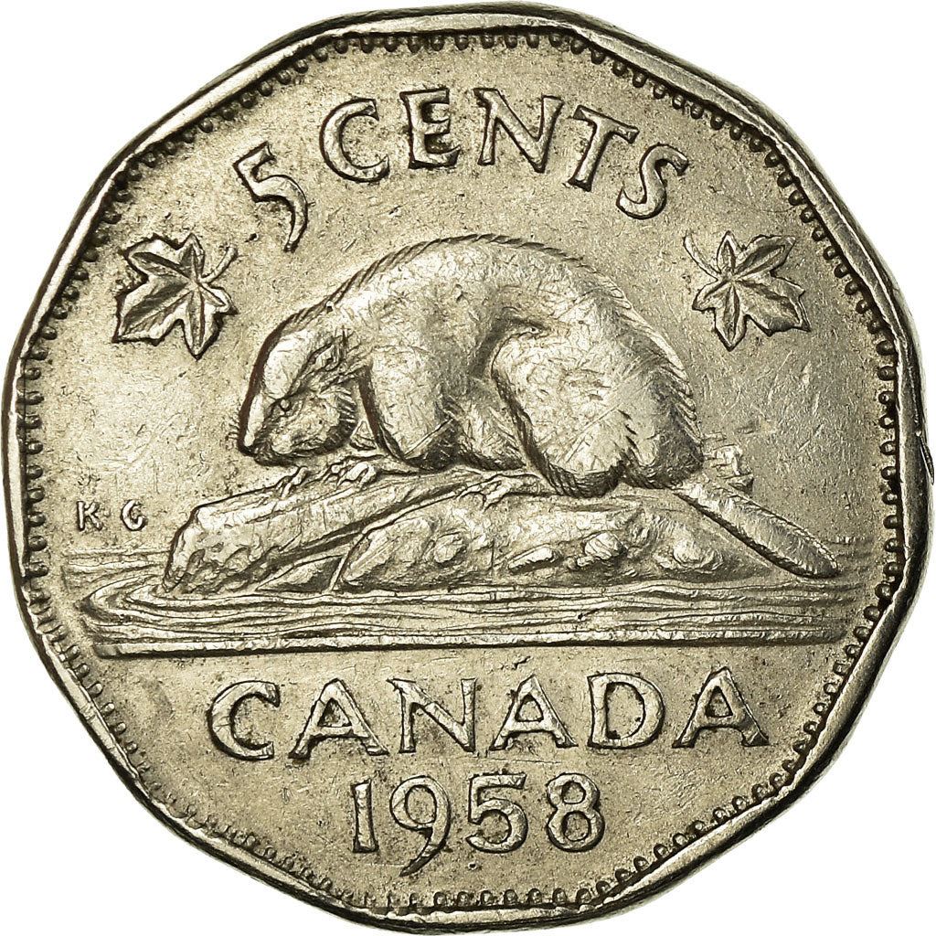 Canada | 5 Cents Coin | Nickel | 1st portrait | KM:50a | 1955-1962