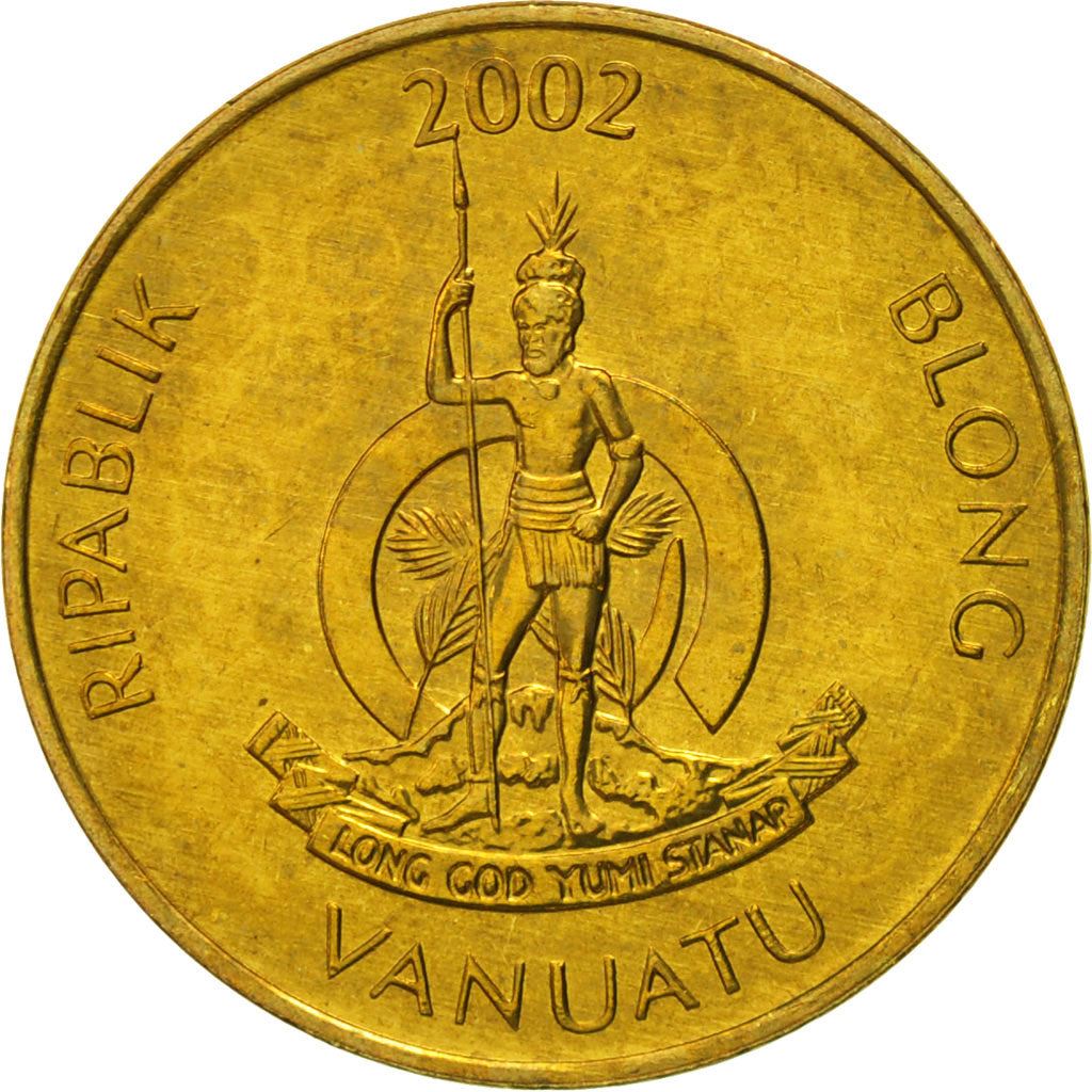 Vanuatu | 2 Vatu Coin | Melanesian Warrior | Triton Conch Shell | Km:4 | 1983 - 2002