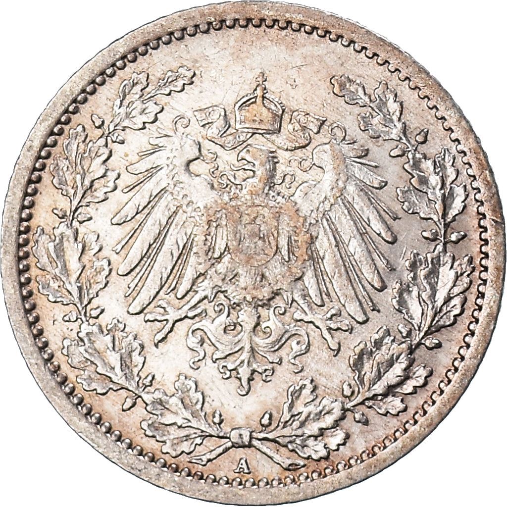 German Empire 1/2 Mark Coin | Deutsches Reich | Wilhelm II | Type 2 | KM17 | 1905 - 1919