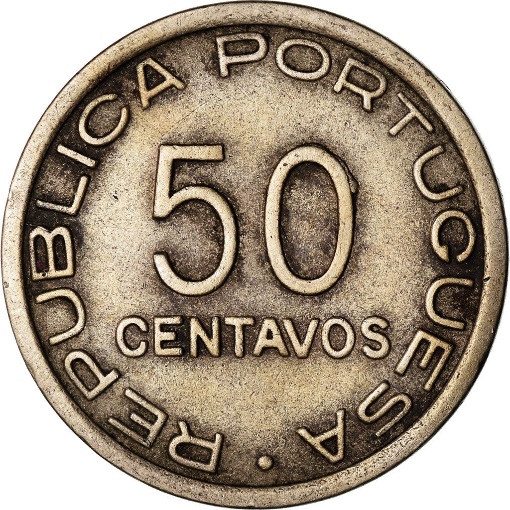 Mozambique | 50 Centavos Coin | Globe | Shield | Km:65 | 1936