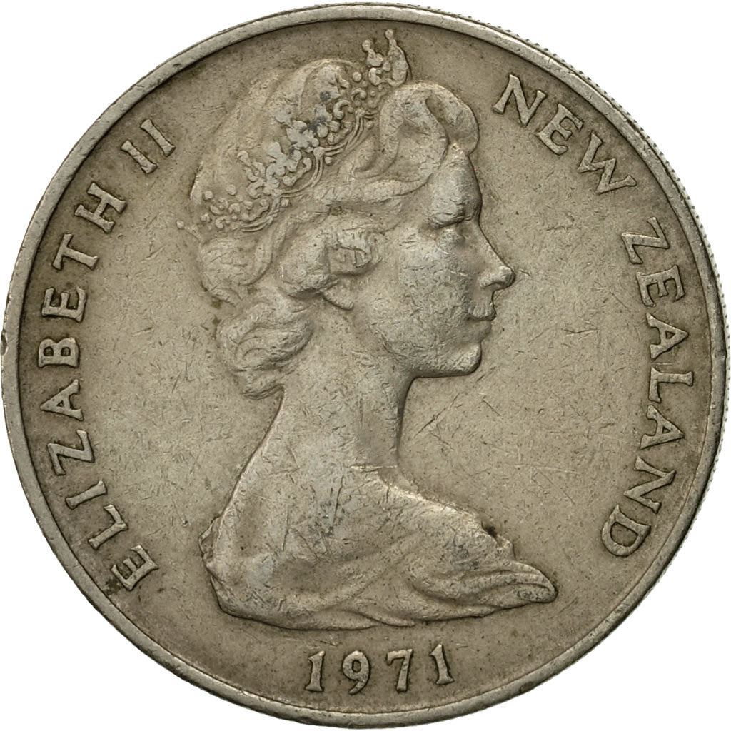 New Zealander 20 Cents Coin | Queen Elizabeth II | Kiwi Bird | KM36 | 1967 - 1985