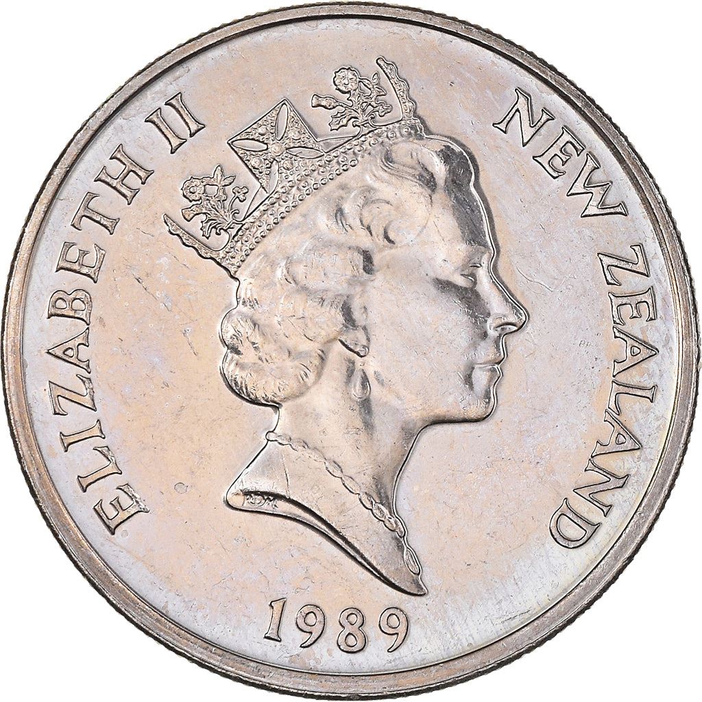 ニュージーランド 10セント硬貨 | エリザベス2世女王 | マオリ・コルル仮面 | KM61 | 1986 - 1998