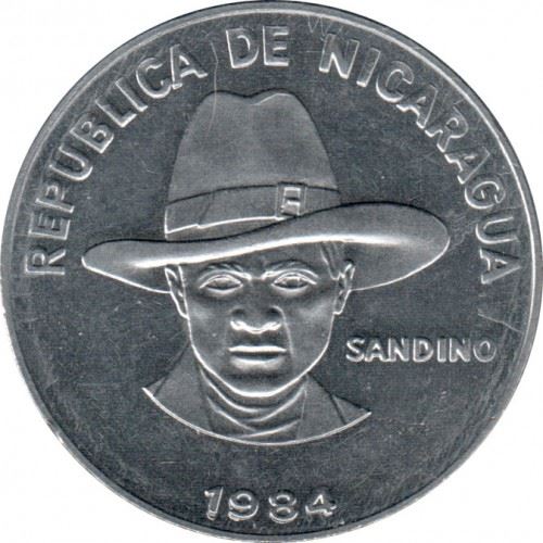 Nicaragua Coin Nicaraguan 1 Cordoba | Augusto Nicolas Sandino | KM43a | 1984 - 1985