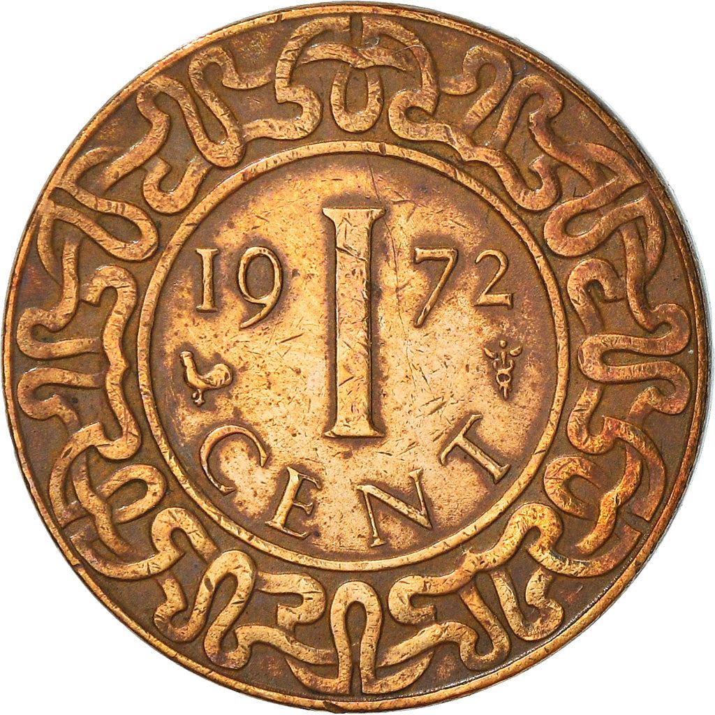 Suriname | 1 Cent Coin | Red Palulu Flower | Wreath | Natives | Km:11 | 1962 - 1972