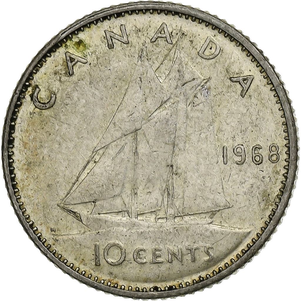 Canada | 10 Cents Coin | Silver | 2nd portrait | KM:72 | 1968