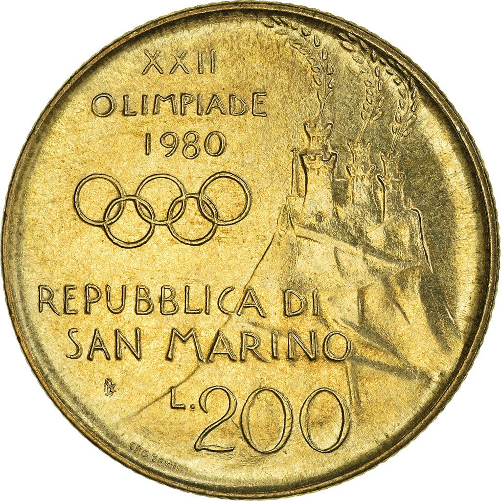 San Marino | 200 Lire Coin | Wrestling | Km:109 | 1980