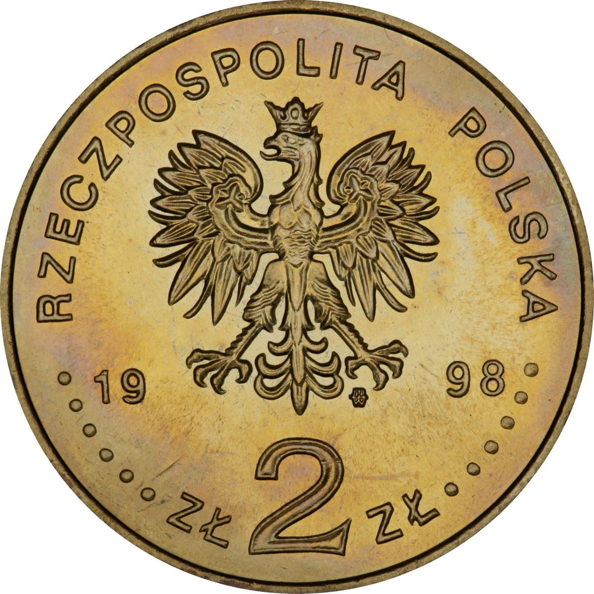 Poland | 2 Z?ote | Adam Mickiewicz | Eagle | KM352 | 1998