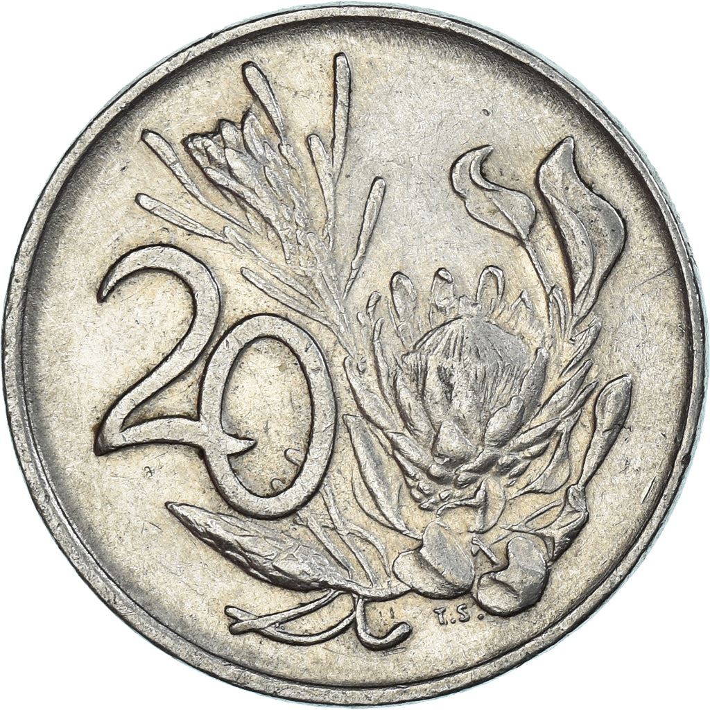 South Africa | 20 Cents Coin | Balthazar J. Vorster | KM113 | 1982