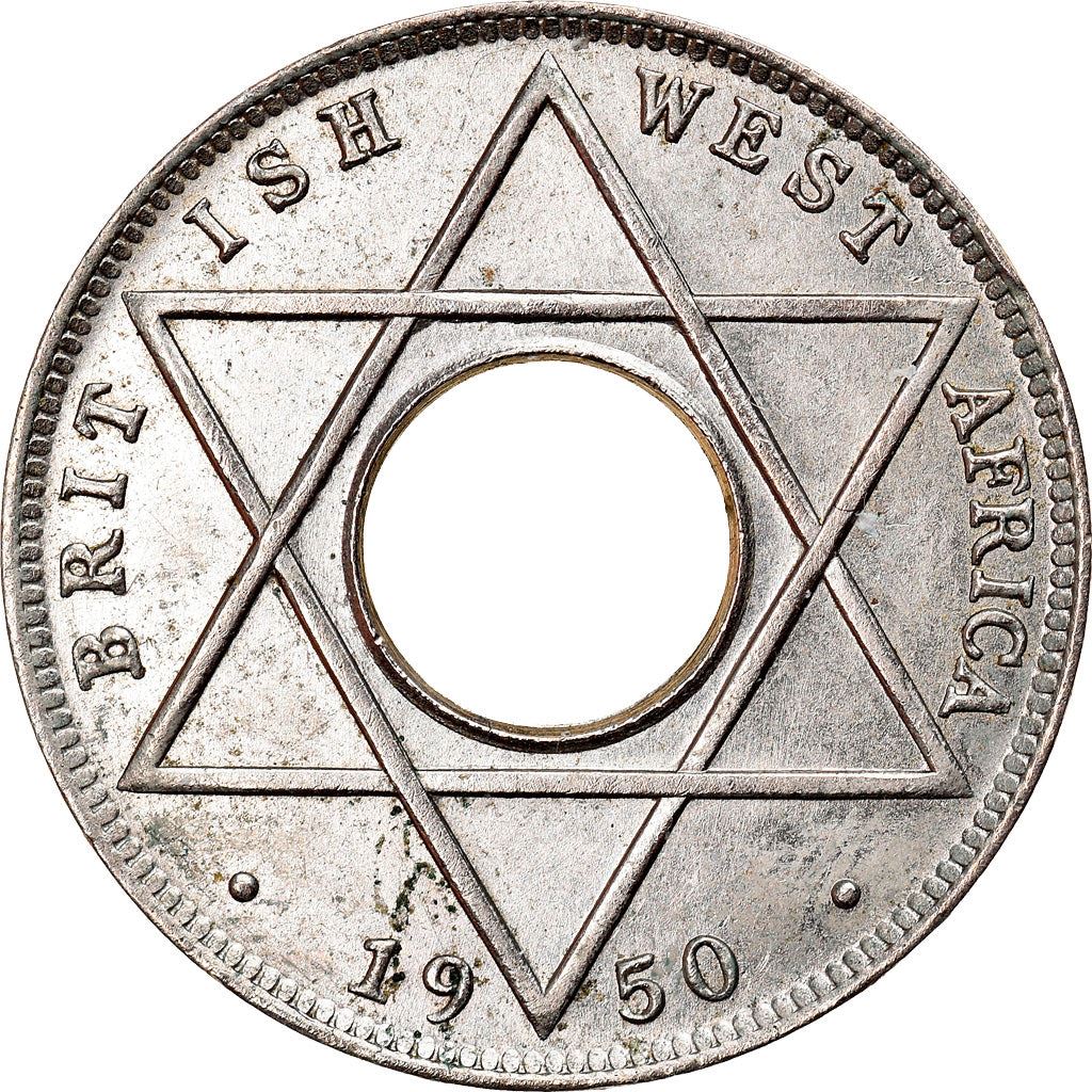 British West Africa | 1/10 Penny Coin | Crown | Hexagram | KM:26 | 1949 - 1950