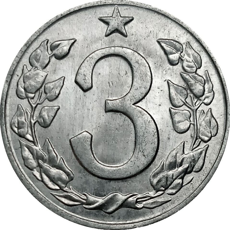 Czechoslovakia 3 Hale?e | Lion | Linden Wreath | Star | KM52 | 1962 - 1963