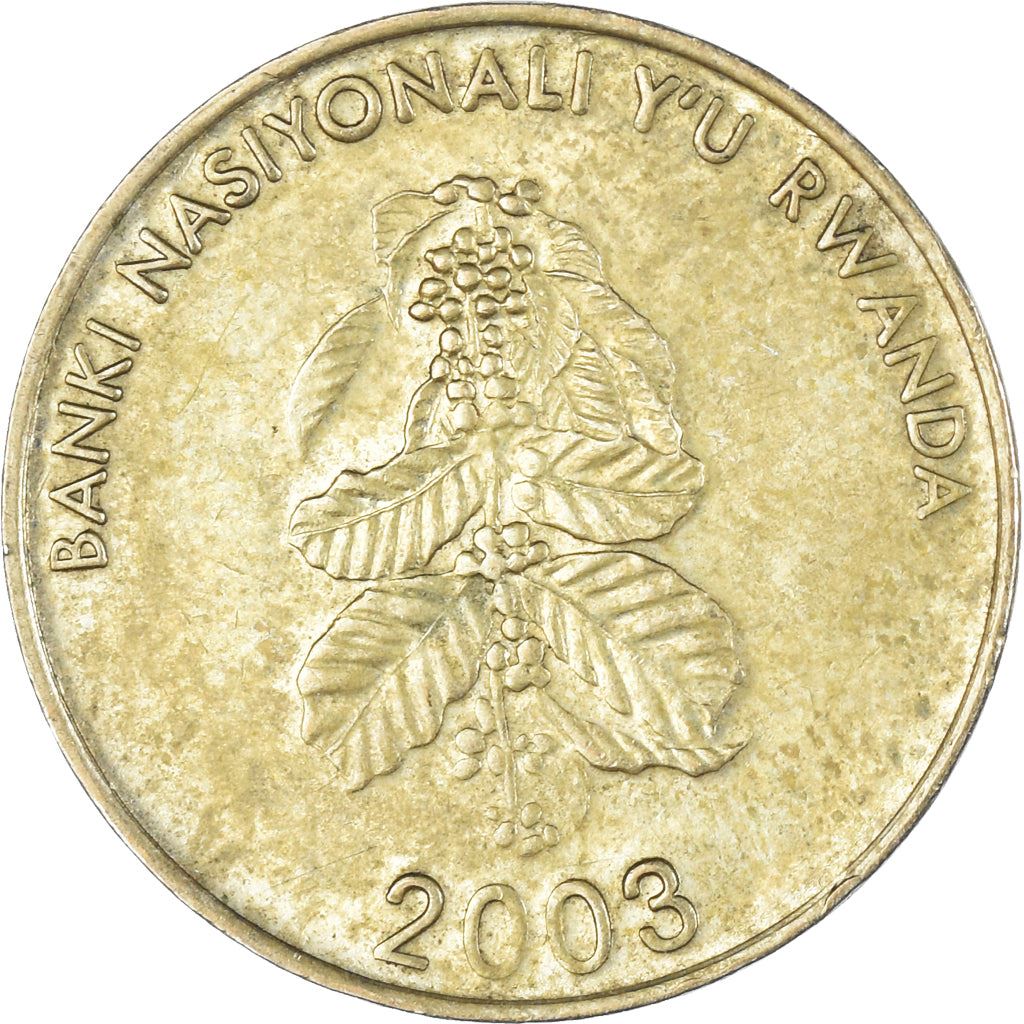Rwanda | 5 Amafaranga Coin | Coffee Plant | Coffee Beans | Km:23 | 2003