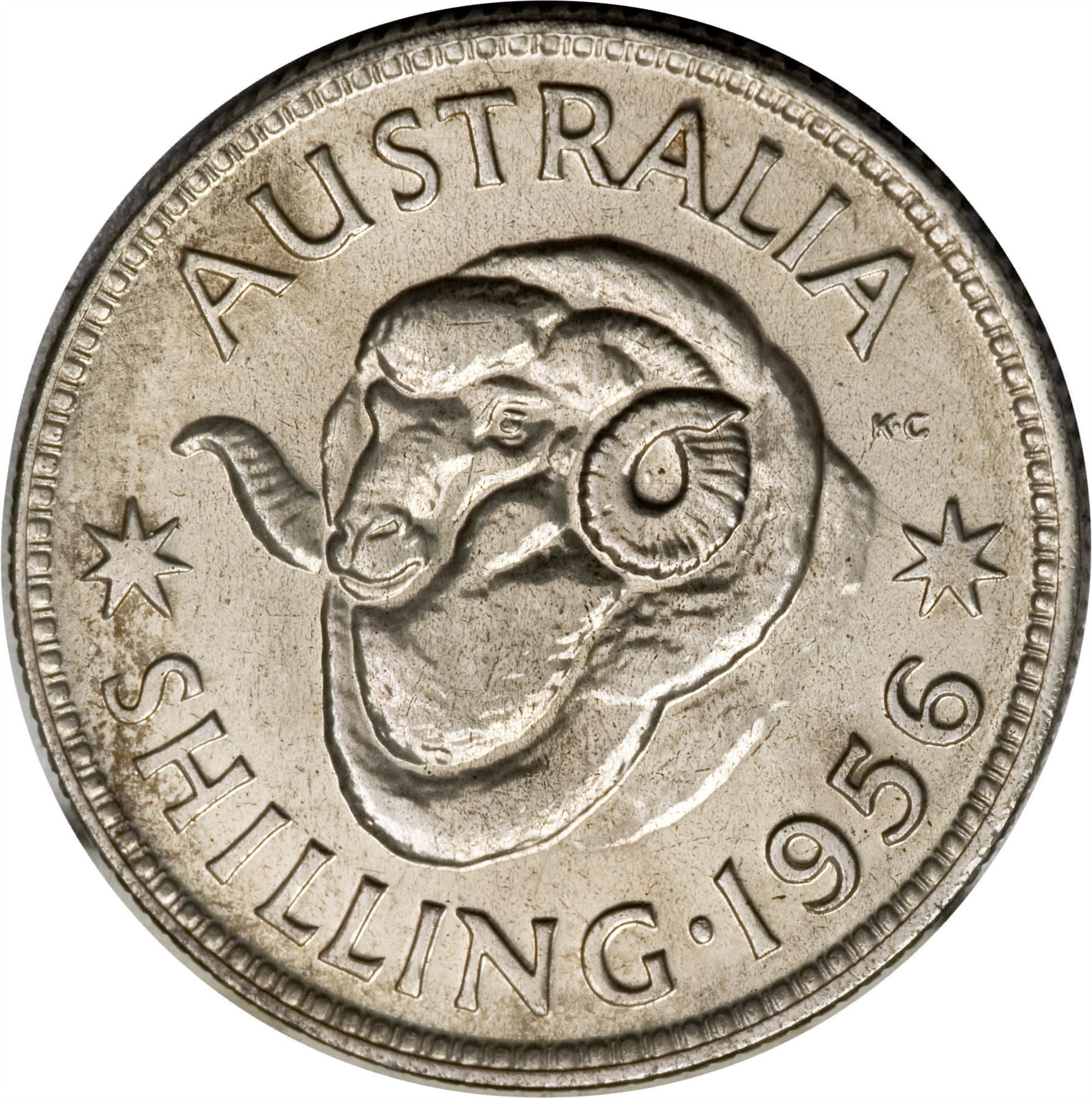Australia | 1 Shilling Coin | Elizabeth II | Ram | KM59 | 1955 - 1963