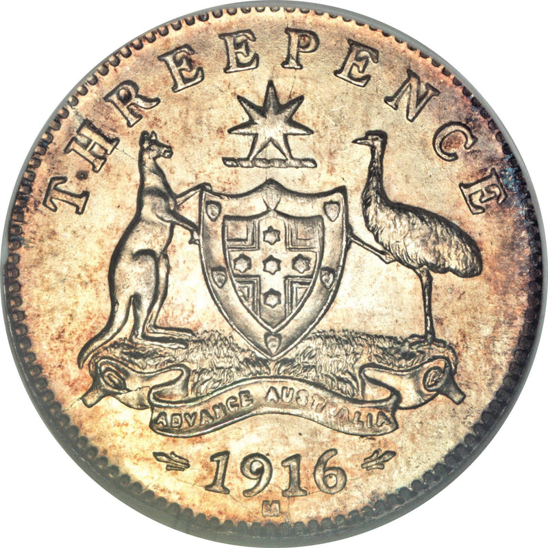 Australia Coin | 3 Pence | George V | Kangaroo | KM24 | 1911 - 1936