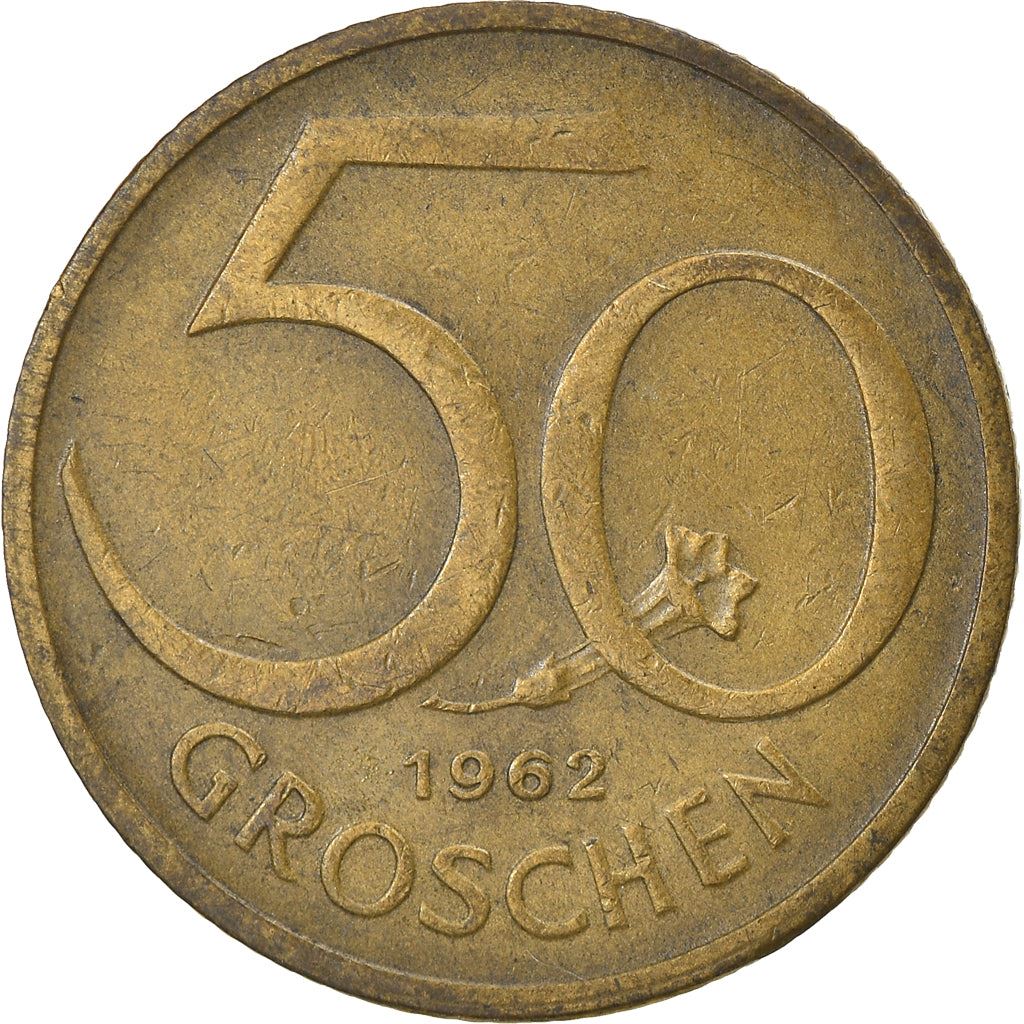 Austria 50 Groschen Coin | Gentian Flower | KM2885 | 1959 - 2001