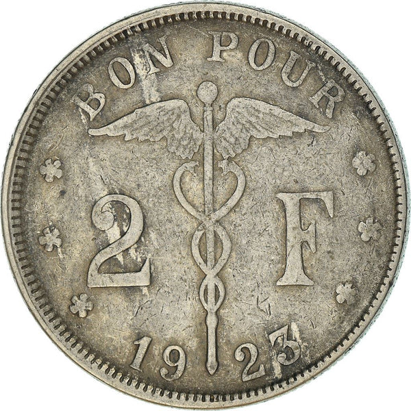 ベルギー　２ユーロ　ブランク硬貨　刻印無し Belgian-2-Francs-Coin-Albert-I