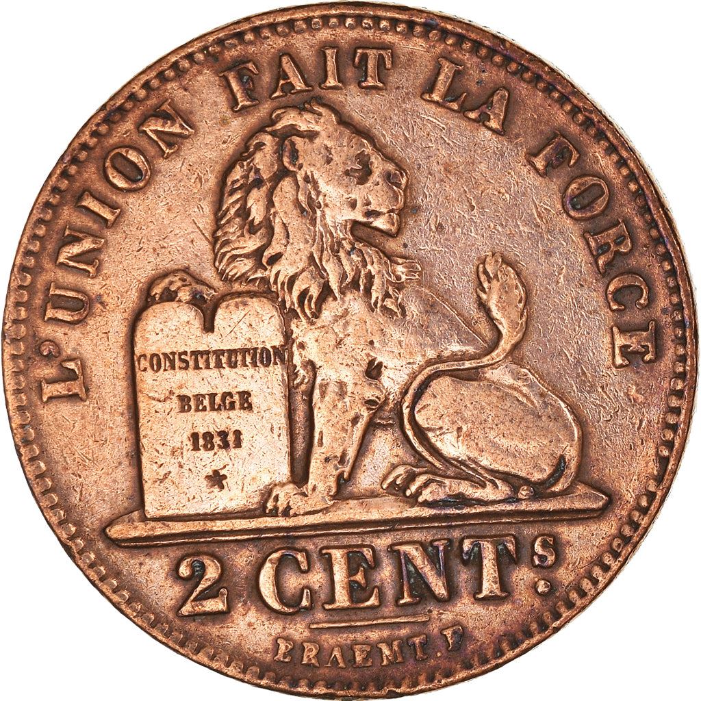 Belgian Coin 2 Centimes - Léopold II België | Lion | Star | KM36 | 1902 - 1909