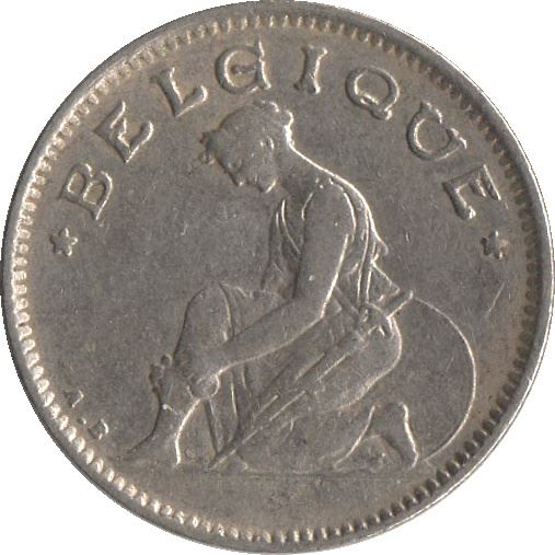 Belgian Coin 50 Centimes - Albert Belgique | Libertine | Caduceus | KM87 | 1922 - 1933