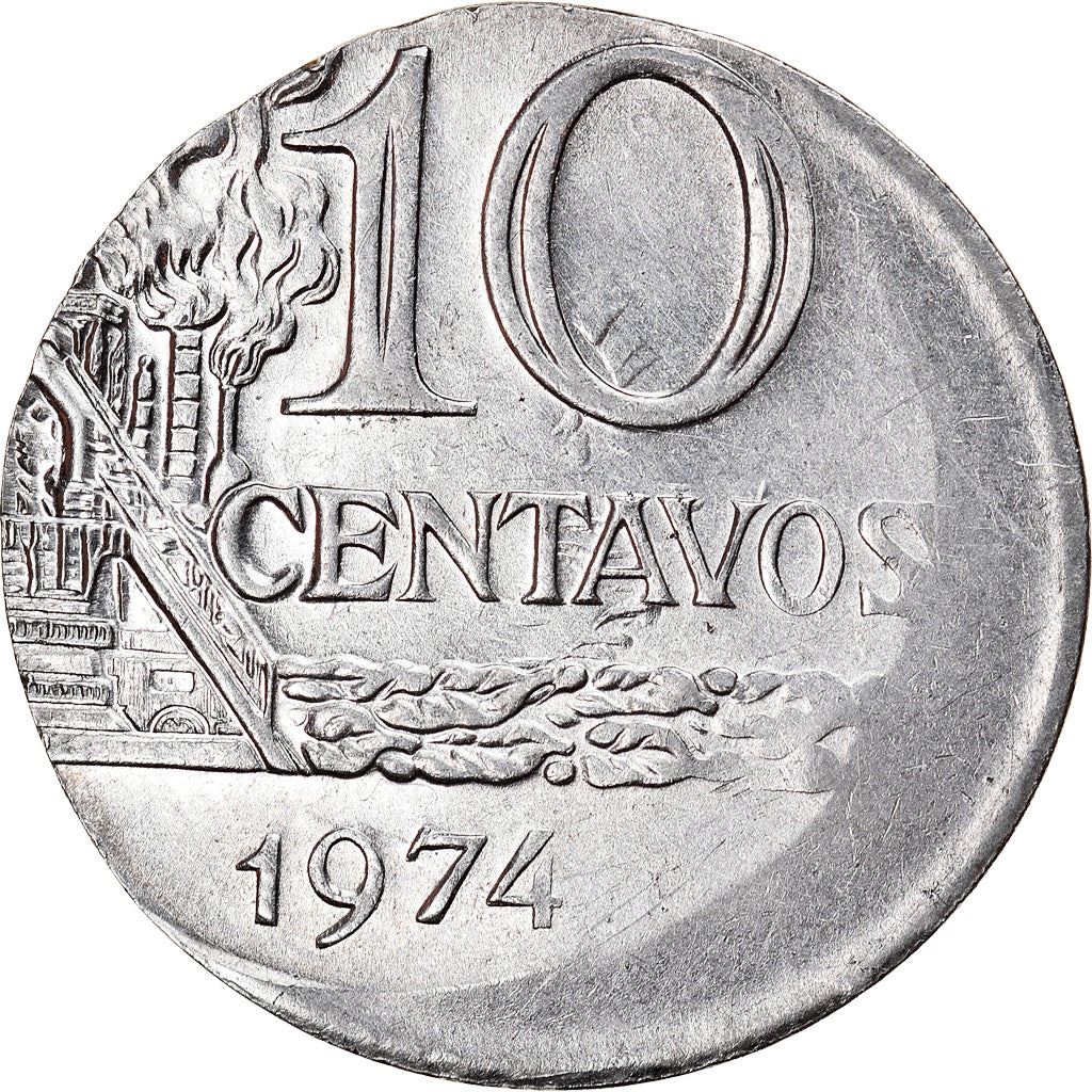 Brazil 10 Centavos Coin | magnetic | KM578.1a | 1974 - 1979