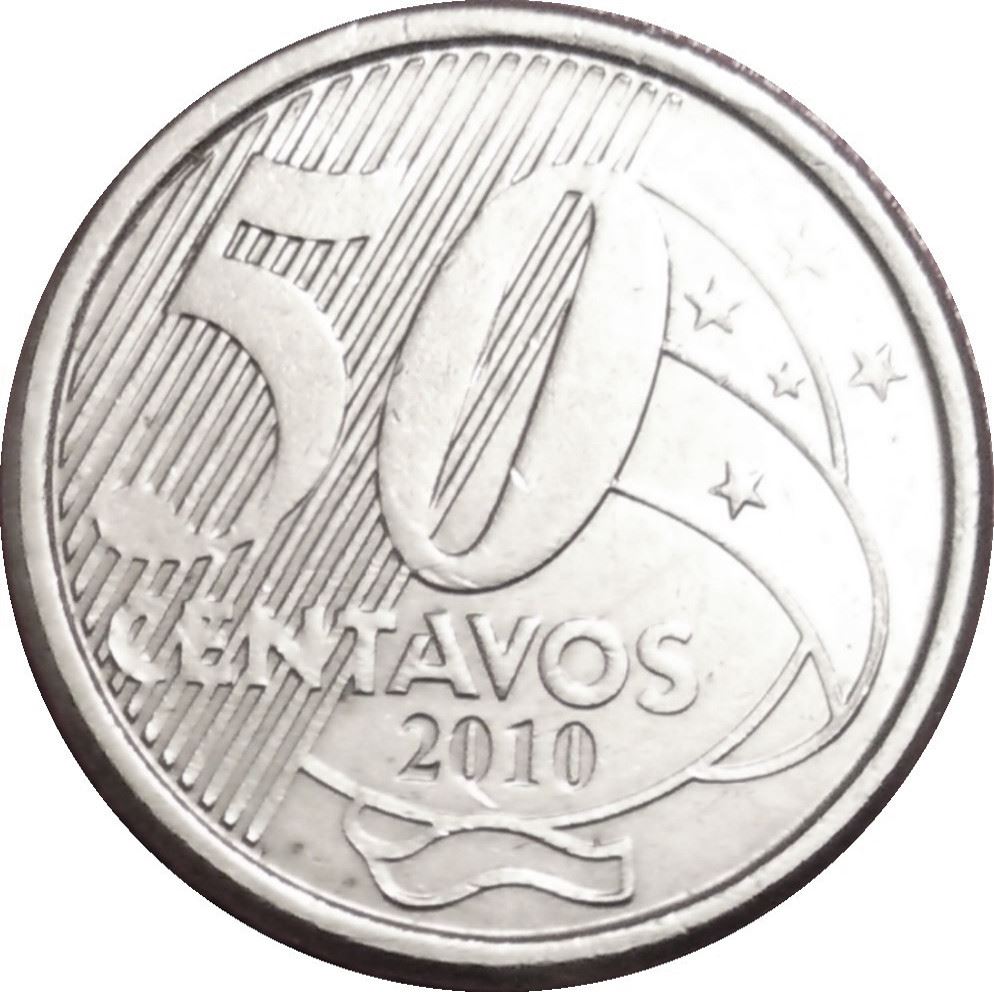 Brazil 50 Centavos Rio Branco Coin KM651a 2002 - 2021