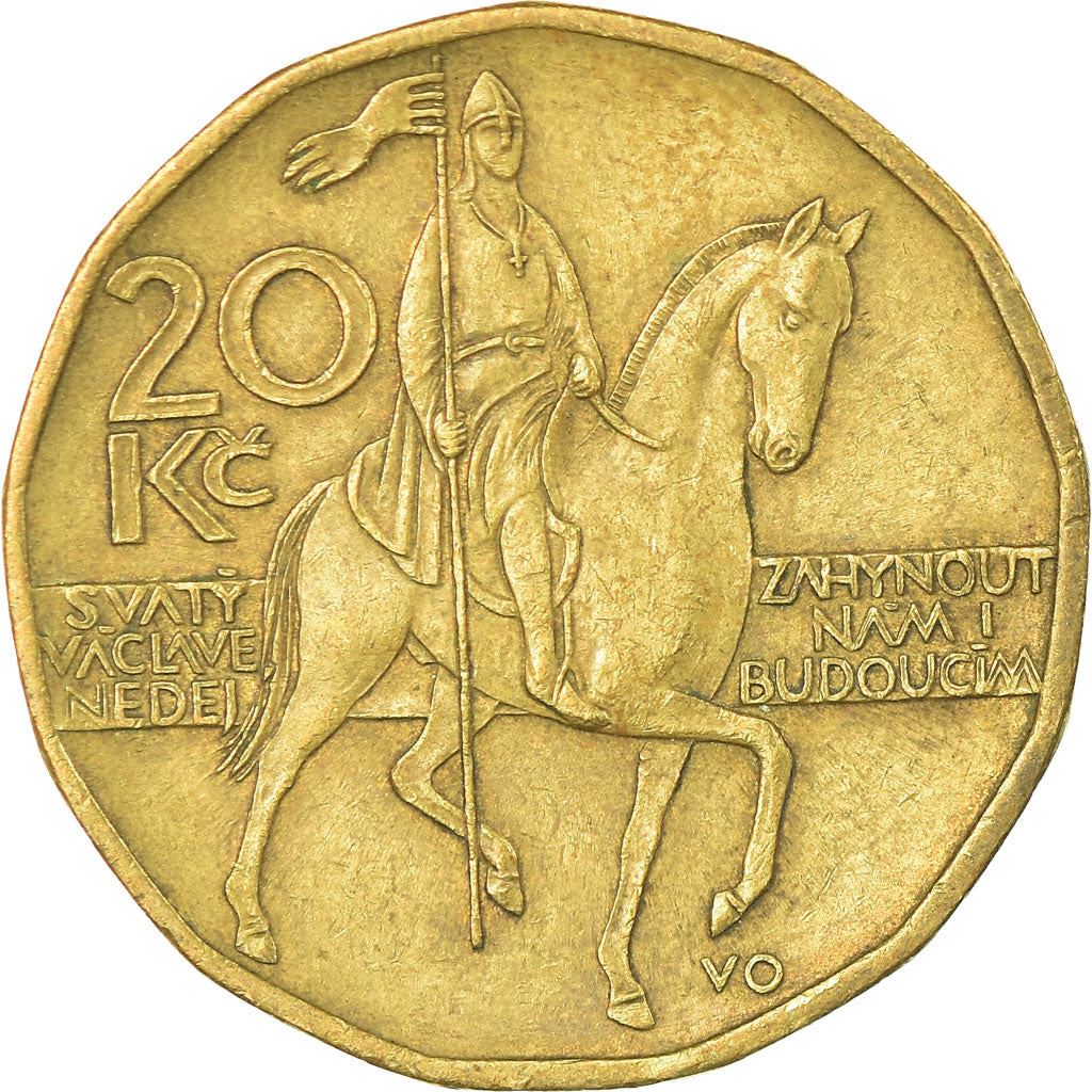Czech Republic | 20 Korun Coin | Lion | Saint Wenceslas Monument | Wenceslas Square | KM5 | 1993 - 2021