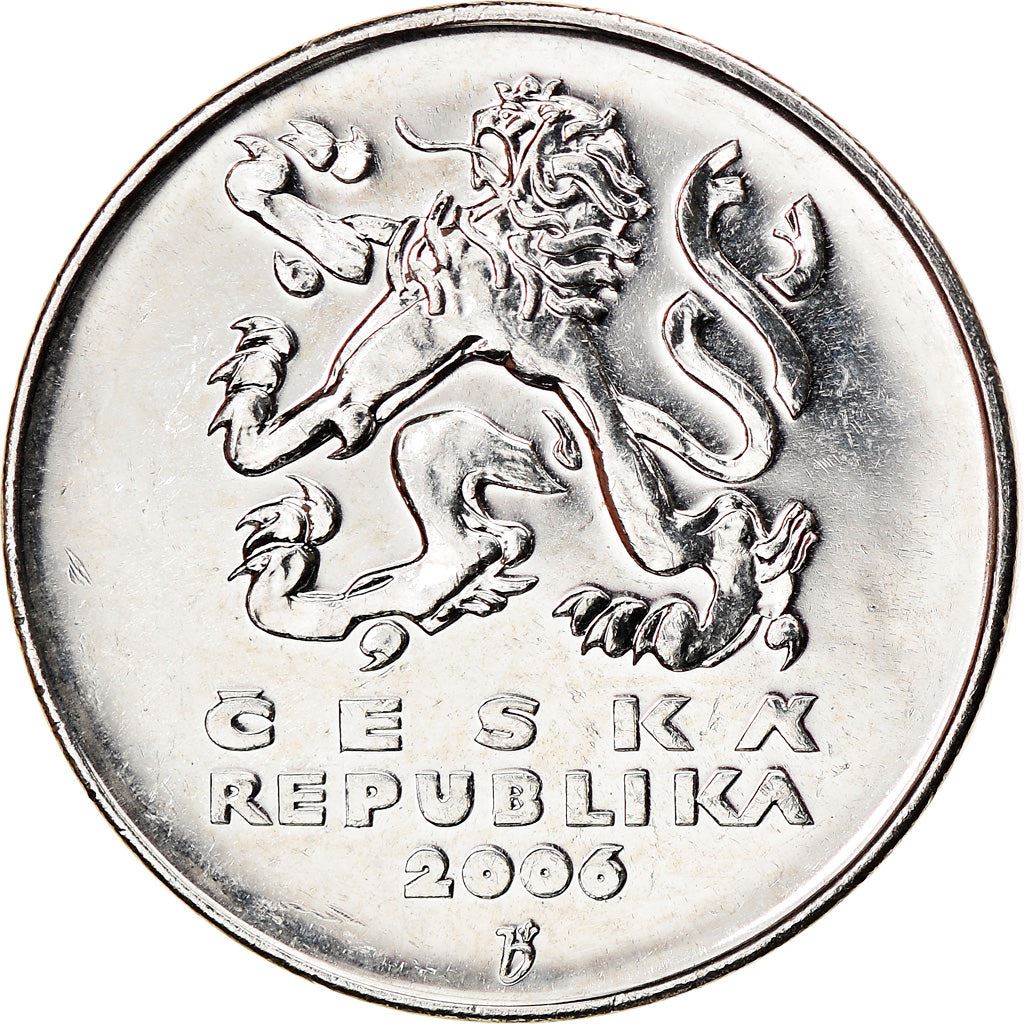 Czech Republic | 5 Korun Coin | Lion | Charles Bridges | Vltava River | KM8 | 1993 - 2021