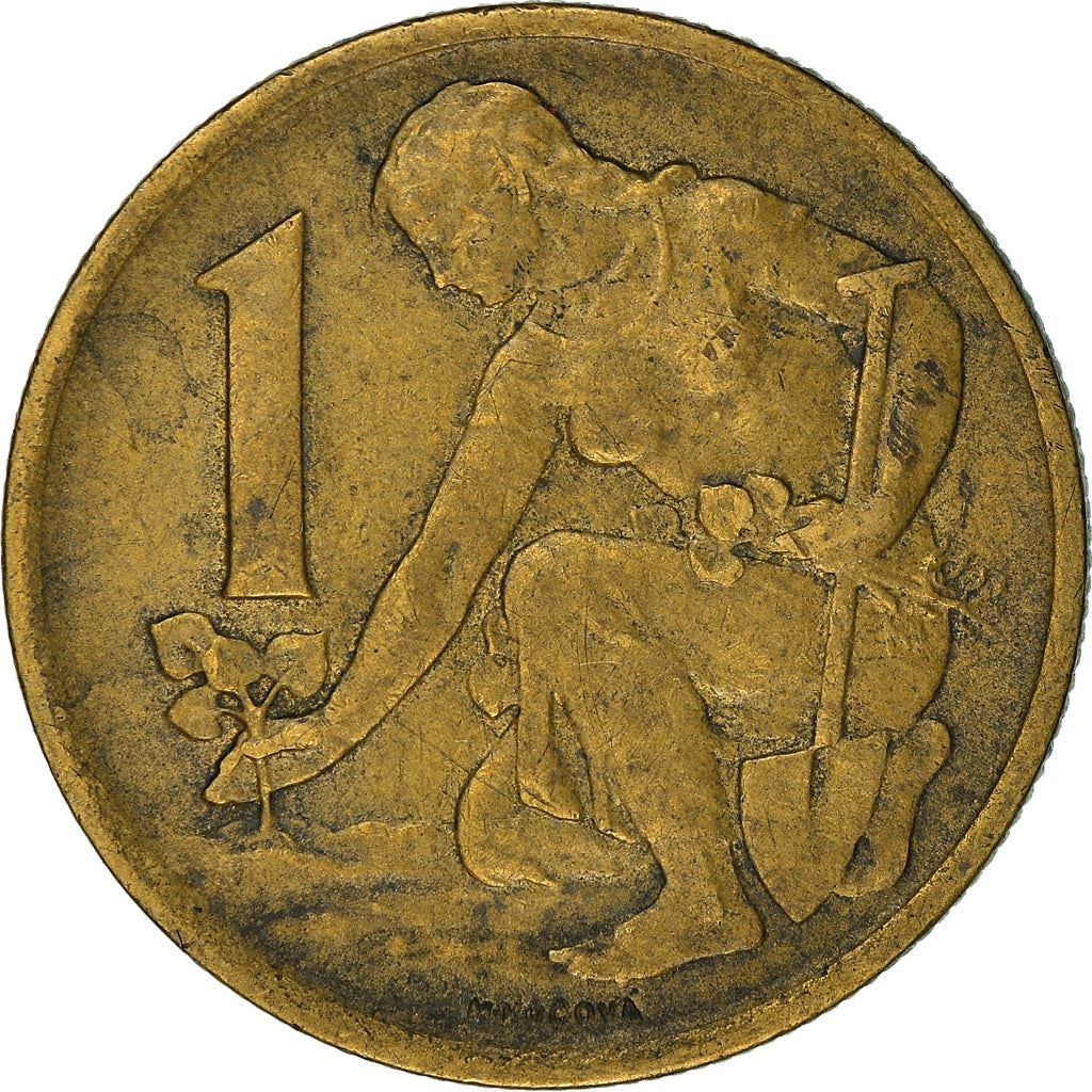 Czechoslovakia 1 Koruna Coin | Linden Sprig | KM50 | 1961 - 1990
