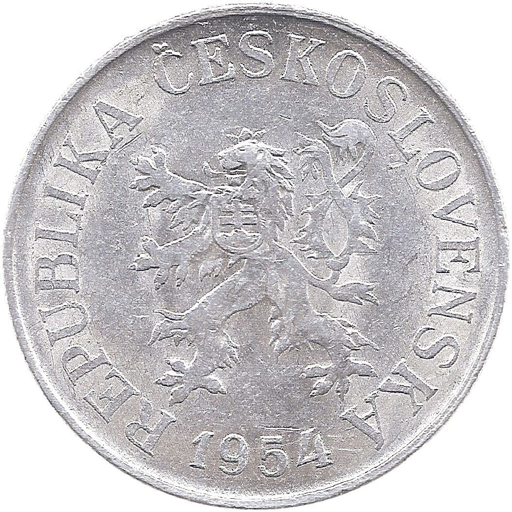 チェコスロバキア | 10ハレル硬貨 | チェコのライオン | Km:38 | 1953