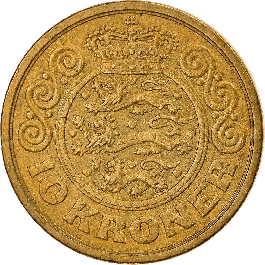 Denmark | 10 Kroner Coin | Margrethe II | Km:877 | 1994 - 1999