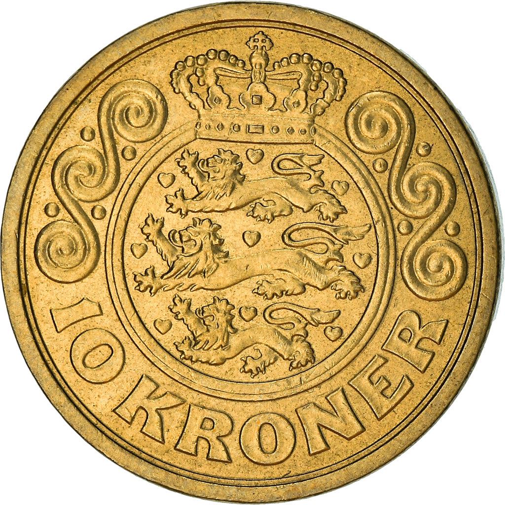 Denmark | 10 Kroner Coin | Margrethe II | Km:877 | 1994 - 1999