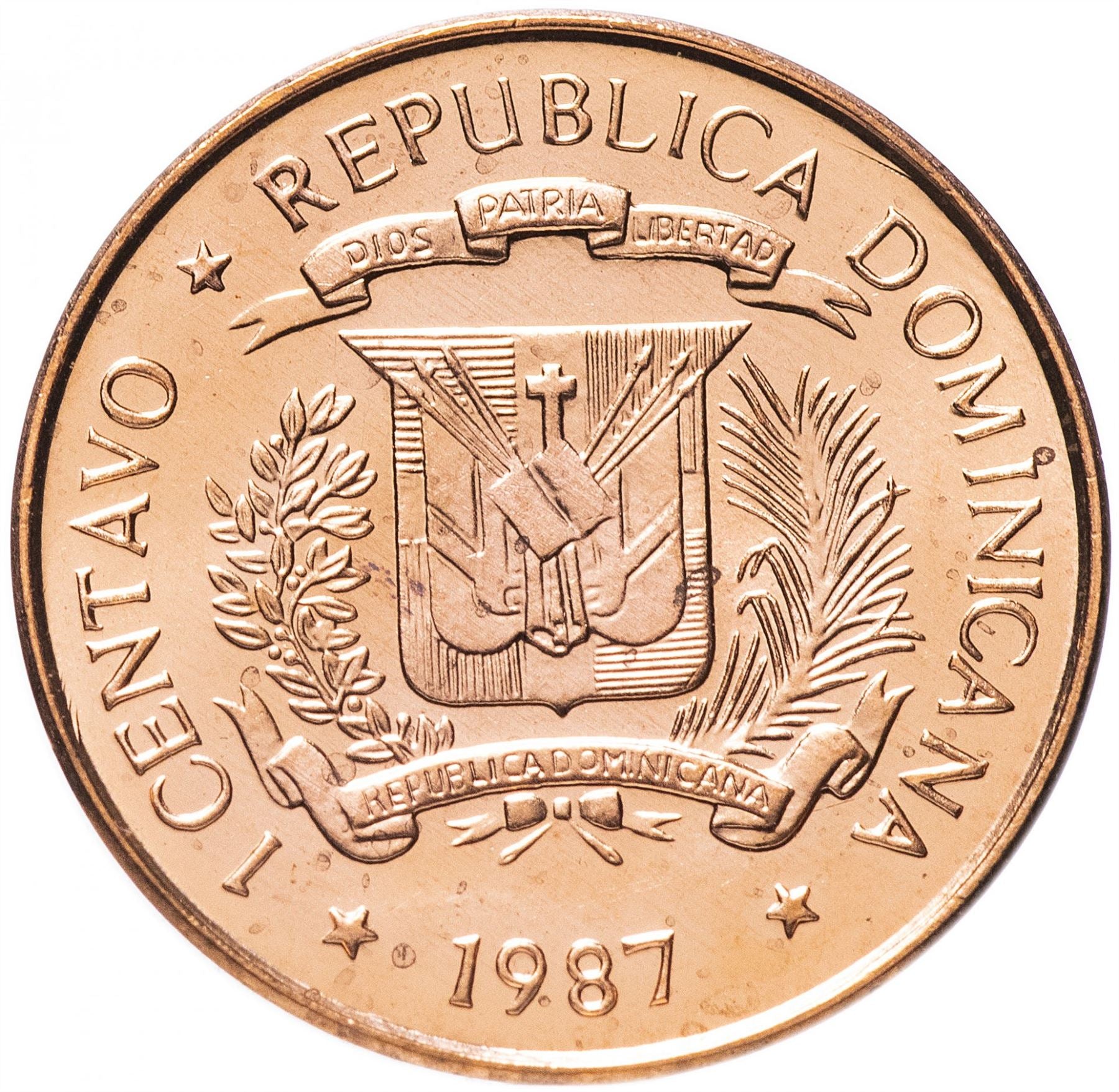 Dominican Republic 1 Centavo Coin | Caonabo | KM64 | 1984 - 1987