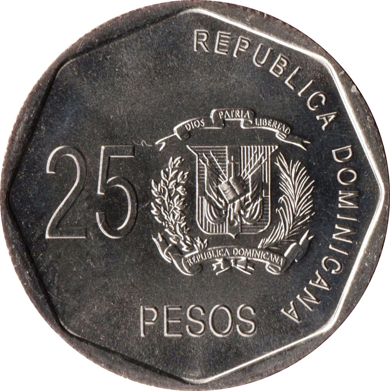 Dominican Republic 25 Pesos Coin | Gregorio Luperon | KM107 | 2005 - 2016