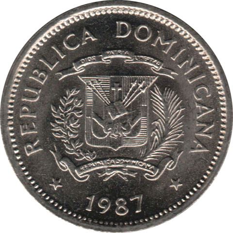 Dominican Republic 5 Centavos Coin | Francisco del Rosario Sanchez | Matias Ramon Mella | KM59 | 1983 - 1987
